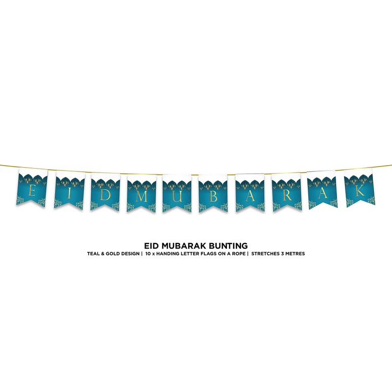 Al-Muallim Books Happy Eid Mubarak Party Flags Buntings 2019 -