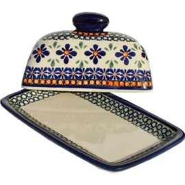 Polish Pottery Butter Dish 4" X 7" From Zaklady Ceramiczne Boleslawiec 1377-du60 Unikat Pattern