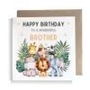 Second Ave Brother Children's Kids Baby Safari Square Card For