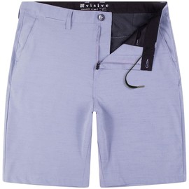 Visive Pantalones Cortos híbridos de Secado rápido para Hombre, de 21 Pulgadas, Ajuste Regular, para Caminar, Talla 30-44, Lt-Blue Slub, 3-6 Meses
