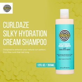 Curldaze The Silky Hydration Creamy Shampoo, Features the Kukui Oil (Koo-Koo-Ee) Oil, Rich in Omega-3 and Vitamins A, C, and E to Strengthen Hair, Agave to Add a Luxurious Shine for Daze!