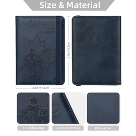 WALNEW RFID Blocking Passport Holder Wallet Cover Case (N-NavyBlue)