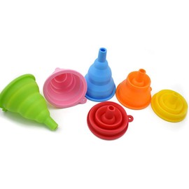 daycount 3pcs Mini Gel de silicona Embudo plegable Hopper Utensilios de cocina plegable, Multi colores, color al azar, 1