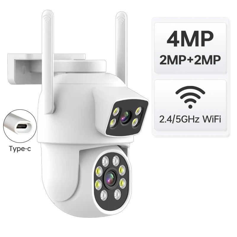 WiFi Dual Lens Home Indoor Cameras Eseecloud App Remote Control
