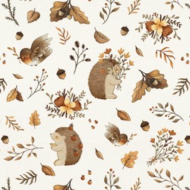 Reqfen Floral Wallpaper Peel and Stick Wallpaper Vintage Birds Hedgehogs Flower Contact Paper 16.1''X78.7'' Self Adhesive Removable Wallpaper for Nursery Bedroom Mural Wall Decorative