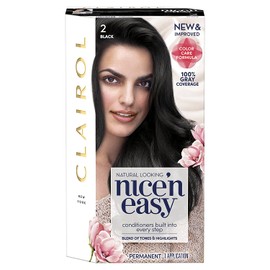 Clairol Nice'n Easy Permanent Hair Color, 2 Black, 1 Count