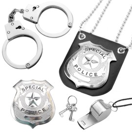 GDJIAJT Handcuffs Police Real Steel Set, Handcuffs Children's Police Set Children Police Accessories Children Police Handcuffs, Children's Handcuffs Police Children for Cosplay Police Costume Children