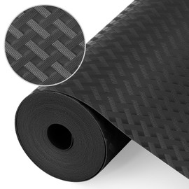 Origuuds Shelf Liners, Non-Adhesive Drawer Liner, Waterproof & Oil-Proof Kitchen Cabinet Cupboard Liner Plastic EVA Material BPA Free Fridge Liner Mats Paper Protector for Shelves (Black/24in x 240in)