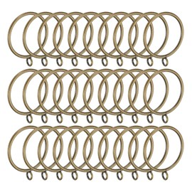 PATIKIL 2 Inch Inner Dia Curtain Rod Rings with Eyelets, 30 Pcs Metal Drapery Ring for Curtain Rods Hoop Pins, Bronze Tone