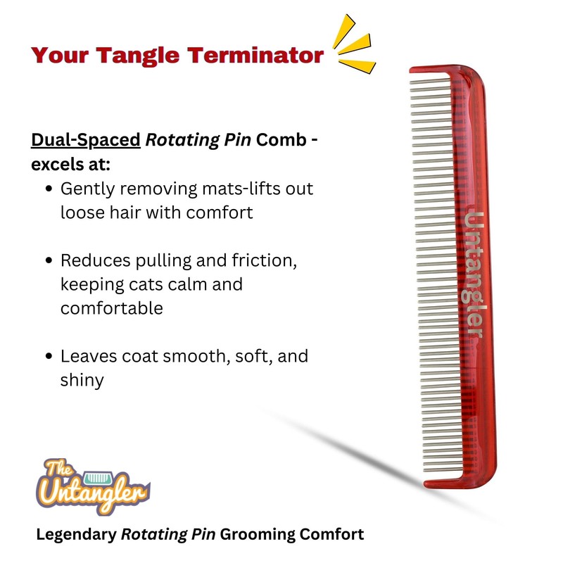 Cat Comb, 7 inch, Ferrari Red - Silky Smooth Rotating