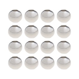 EMSea 100PCS 6mm Round Spacer Beads 304 Stainless Steel Smooth Surface Tiny Beads for Bracelet Necklace Earring DIY Jewelry Craft Making 2.3mm Hole Silver