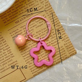 XYTAHDM Pack of 12 30 mm Key Rings - Creative Colourful Painted Star Key Rings Made of Alloy - With Cute Bell Design - Perfect for Daily Use, Key & Bag Decoration