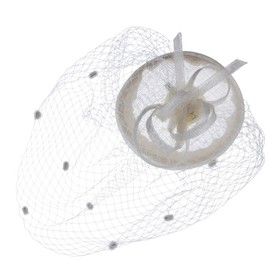 Fascinator Hats - 20s / 50s Hats - Hair Clip Headband Headpiece Accessory with Veil for Cocktail Parties / Tea Parties / Weddings / Church - Hair Accessory for Girls and Women - m