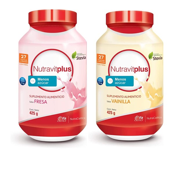 Malteada NutravitPlus Fresa-Vainilla (2 Piezas)