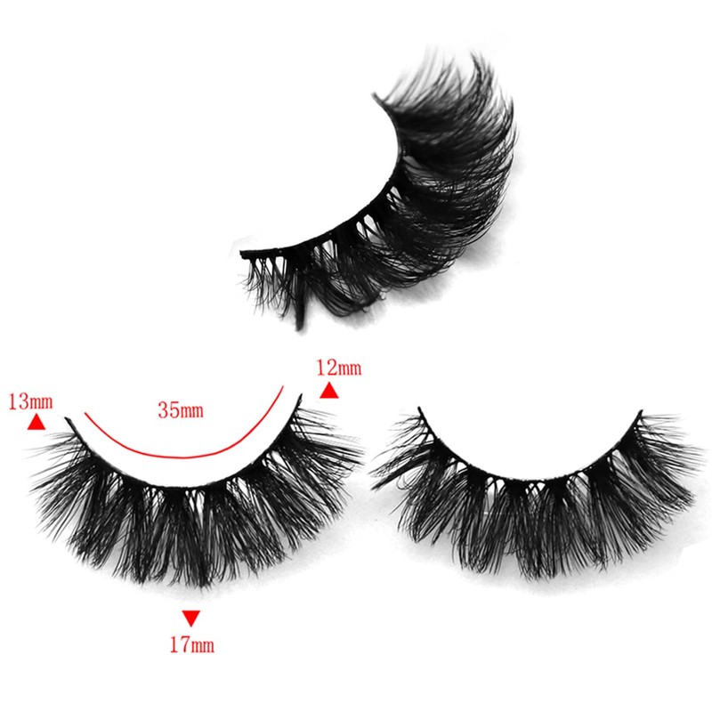 beautykaisen 8 Pair False eyelash book with tweezer Soft Reusable