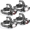 Super Bright LED Headlamp 4 Pack, High Lumen Rechargeable Head