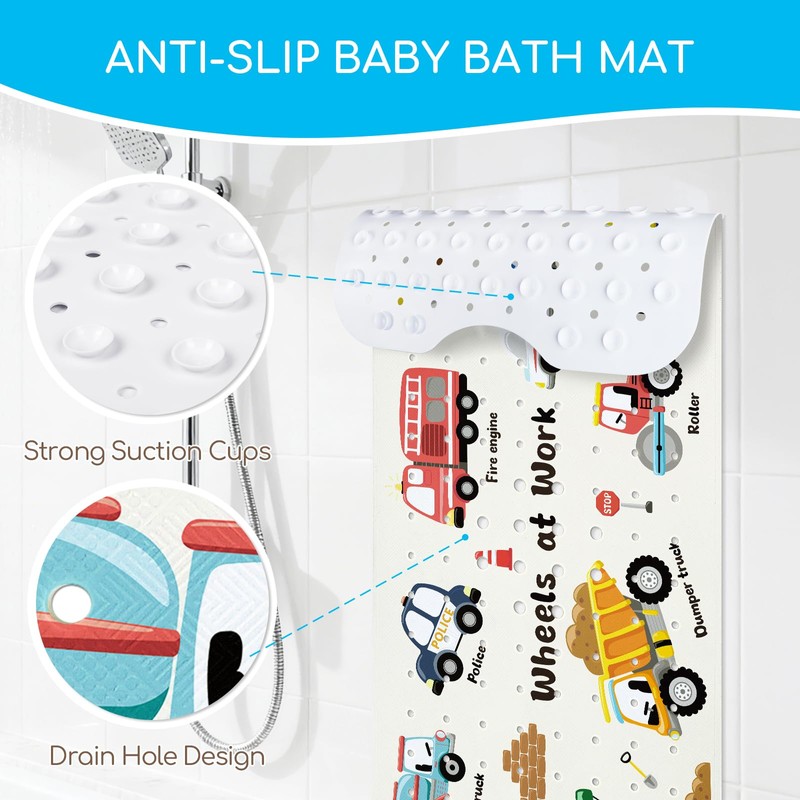 omedecal Baby Bath Mat for Tub, Non Slip Kids Bath