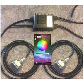 Double Underwater Boat Lights, Drain Plug LED Light, Marine Grade Stainless Steel, w/Bluetooth Controller. Blue, Red, Green 27 watt 3,600 Total Lumens, 12 to 24 volt