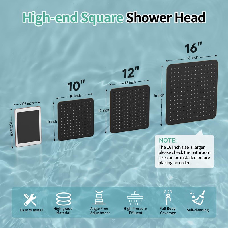 SR SUN RISE 12 Inch Brass Rain Shower Head Oil