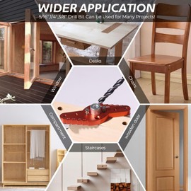 Dowel Jig Kit (& 1/2",1/4", 5/16", 3/8" Drill Bit), Self-centering Scriber,Drill Guide,Centering Hole Drill(Does not include 1/2" rails)