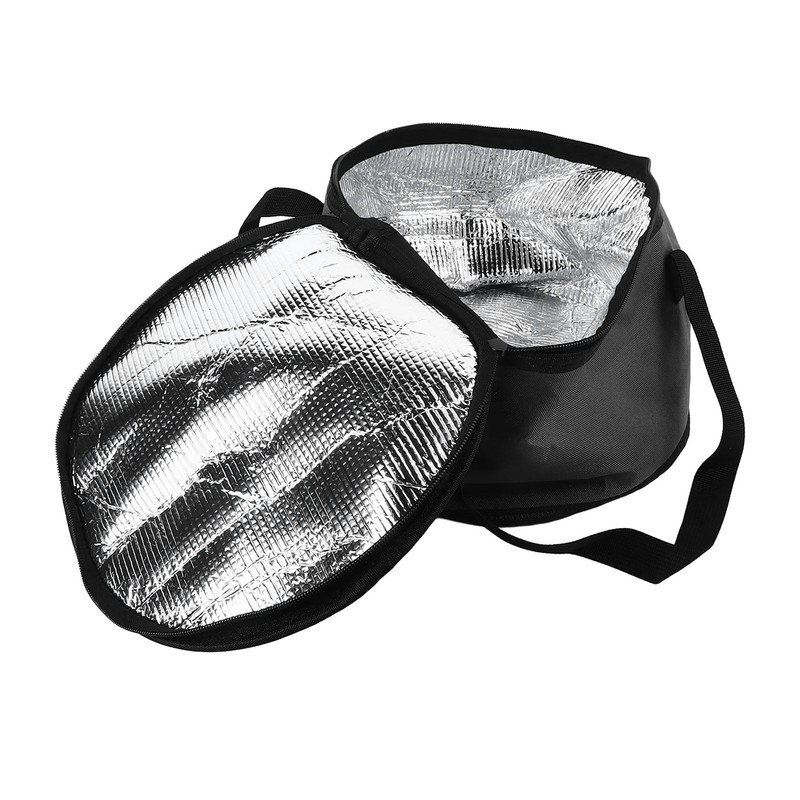 Round Insulated Bag 11x7in Oxford Cloth Casserole Carrier Reusable Cooler