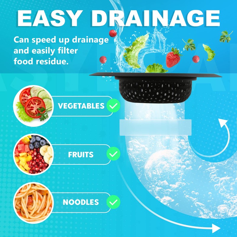 Sink Drain Strainer, 2 PCS Kitchen Sink Strainer - Upgraded