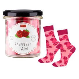 soxo Jam Socks Women's Gifts for Women Funny Gift Women Socks 35-40, Raspberry Jam