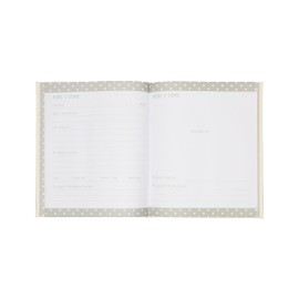 Kate & Milo Babybook and Ink Pad, Gender-Neutral Baby Keepsake, Baby’s First Year Milestone Moment Baby Book, Memory Journal, Gray and Pink Rainbow