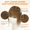 Hairro Human Hair Toppers For Women Wispy Air Bangs 3D