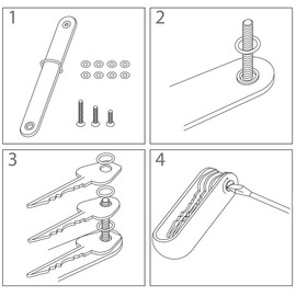 UbiGear Compact Smart Key Chain Expandable Leather Holder Organizer (hold 1-6 Keys) (Leather, Blue)
