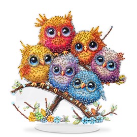 MAXBYE 5D Diamond Art Ornaments Kits, DIY Cute Bird Diamond Desktop Ornament Special Shaped Crystal Diamond Art Painting, Tabletop Ornaments Single Sided Diamond for Home Decor