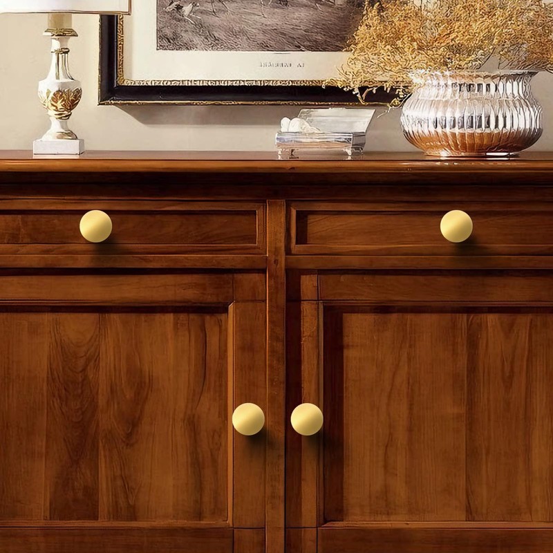 GRANTENOV Solid Brass Cabinet Knobs 1-3/8 inch (35 mm) Diameter