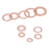 220Pcs Sealing Copper Gasket Flat Round Ring Washer Assortment Kit