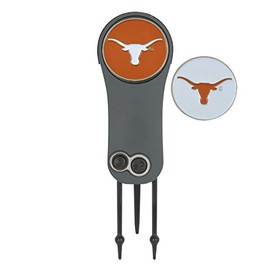 Collegiate Switchblade Repair Tool & 2 Ball Markers, Texas Longhorns