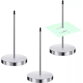 3 PCS Paper Receipt Holder Spike Check Spindle Desk Straight Rod Bill Fork