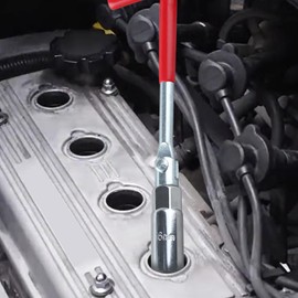 LEONTOOL Spark Plug Socket Wrench T-Handle Universal Joint Spark Plug Socket Wrench with 16mm 5/8 Inch and 21mm 13/16 Inch Remover Installer, 180-Degree Rotation T Bar Remover Installer Tool