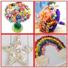 500-700 PCS Assorted Mixed Color Resin Buttons 2 and 4 Holes Round Craft for Sewing DIY Crafts Children's Manual Button Painting,DIY Handmade Ornament