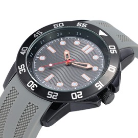 NUOVO Watch Mens Wrist Watches for Men Sport Watch Silicone Rubber Strap Gray Watch Easy to Read