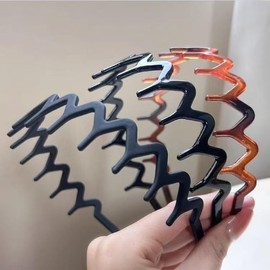 6 Pcs Zig Zag Headband, Comfortable Zigzag Headband, Women'S Adjustable Tooth Headbands, Plastic Sharks Tooth Hair Comb Headbands, Unisex Hair Accessories