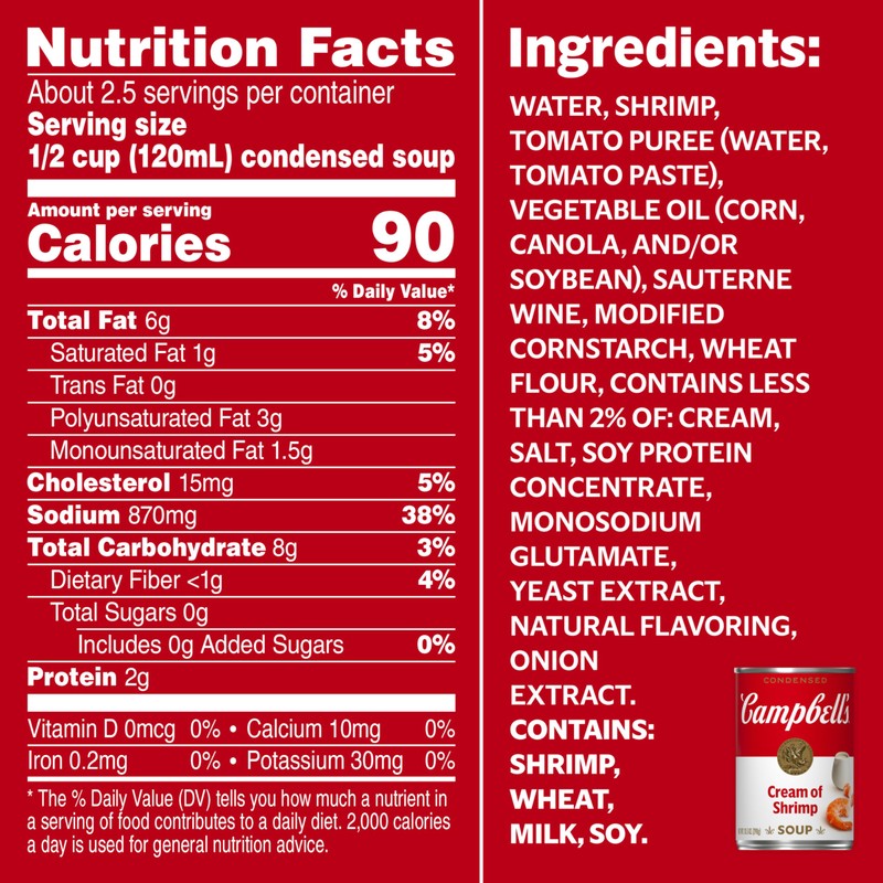 Campbell's Condensed Cream of Shrimp Soup, 10.5 oz Can