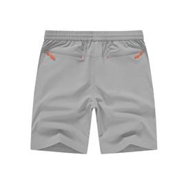 TBMPOY - Pantalones cortos para hombre, 9 pulgadas, para senderismo, correr, bolsillos con cierre, atléticos, deportes al aire última intervensión, gimnasio, entrenamiento, 4 bolsillos, Gris claro