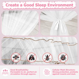 Twin Size Bed Canopy with Lights, Bed Canopy for Girls Princess with Luminous Stars, Canopy Bed Curtains for Twin Bed Kids Indoor Decor Bedroom, 4 Corner Post Bunk Bed for Student Dormitory, White