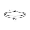 Silvora Initial Anklet for Women - Black Anklet Bracelet Adjustable