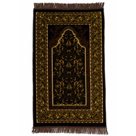 homeart Muslim Prayer Mat, Soft Plush Thin Islamic Prayer Rug, Janamaz Sajada Praying Rug, Islamic Gift for Men Women, Ramadan Eid Hajj Gift, Jeddah