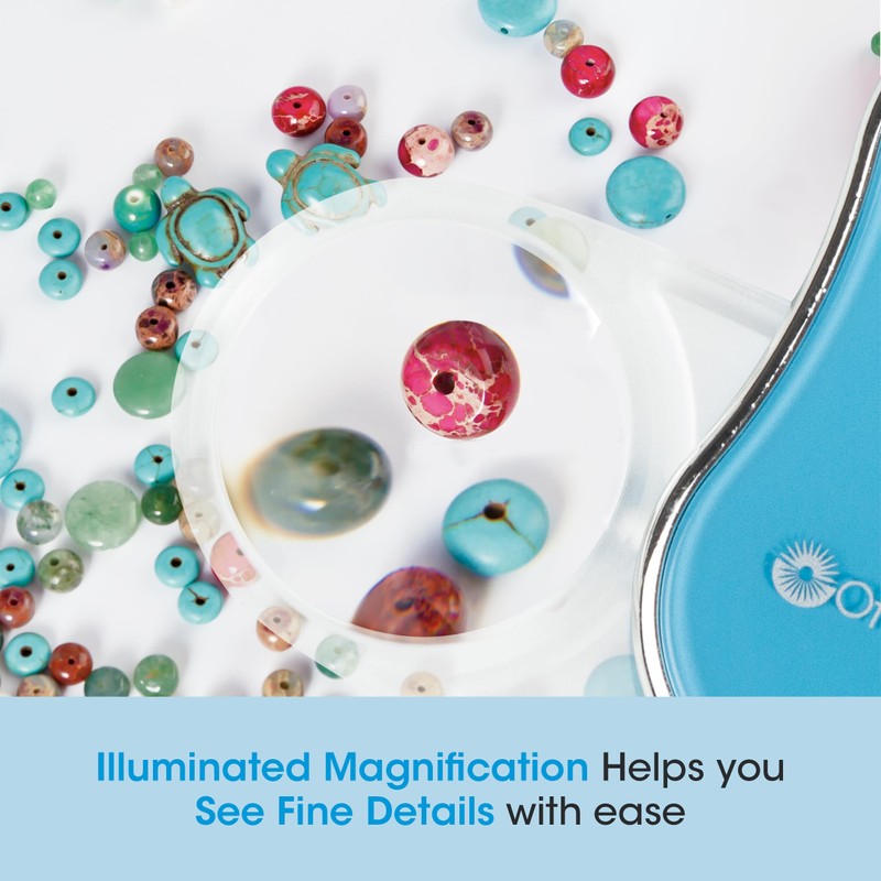 Pocket LED Magnifier w/Carabiner Clip, Light Blue, Retail