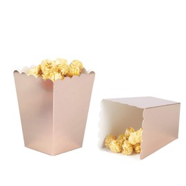 Rose Gold Popcorn Boxes Cardboard Container for Party Supplies,Pack of 36