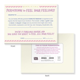 Em & Friends Permission Slip Pad, Adult Permission to Feel Your Feelings Certificate Note Pad, 6.5 x 5-inches