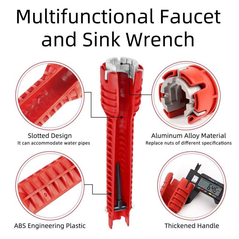 NEATABY 8 in 1 Faucet and Sink Wrench, Multifunctional Wrench
