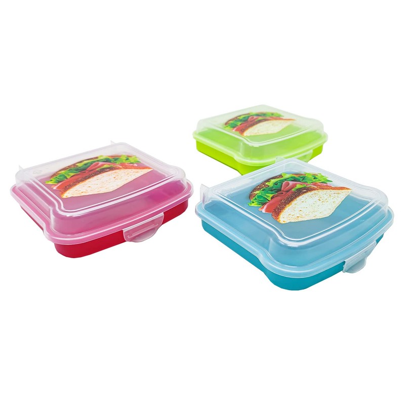 QILZO® Sandwich Holder, Lunch Holder, Snack Box, Reusable Food Storage,