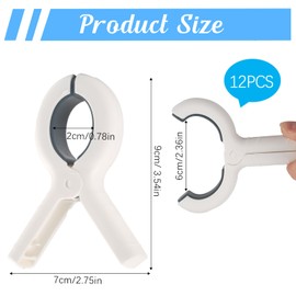 Pack of 12 Towel Clips for Beach Loungers, Large Clothes Pegs, Strong Beach Towel Clips, Windproof Bath Towel Clips, for Daily Laundry, Beach Towel, Bath Towel, Bed Linen and Thick Clothing